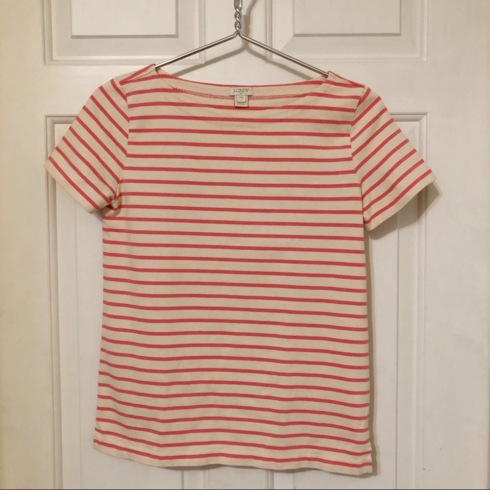 J Crew • Mariner Pink Striped Tee